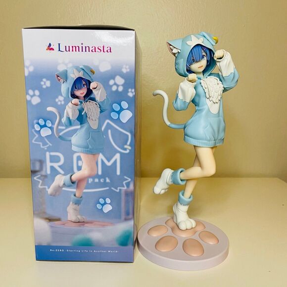 NIB SEGA Luminasta REM Mofumofu(Cat Girl) from Re:starting life in another world - Picture 5 of 10